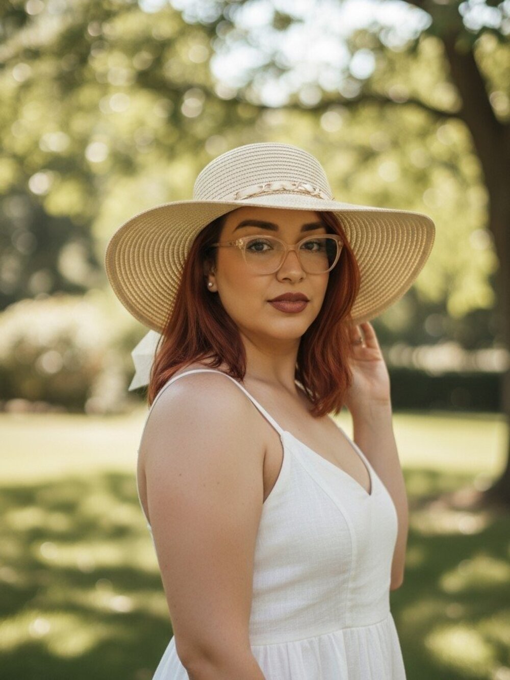 Elegant Straw Sun Hat with Chain Detail